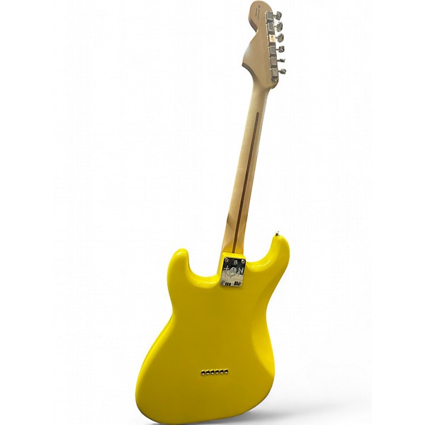 Used Fender Tom Delonge Signature Stratocaster Yellow Solid Body Electric Guitar