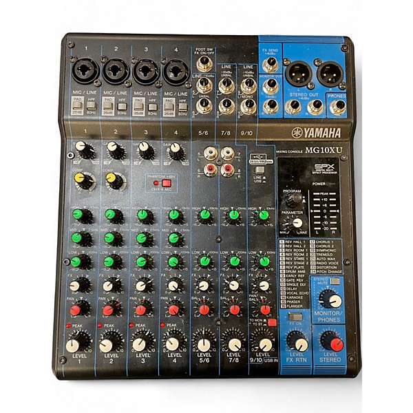 Used Yamaha MG10XU 10 Channel Mixer with Effects Unpowered Mixer