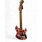 Used EVH Striped Series Frankie Red with Black and White Stripes Solid Body Electric Guitar thumbnail