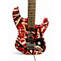 Used EVH Striped Series Frankie Red with Black and White Stripes Solid Body Electric Guitar