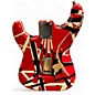 Used EVH Striped Series Frankie Red with Black and White Stripes Solid Body Electric Guitar