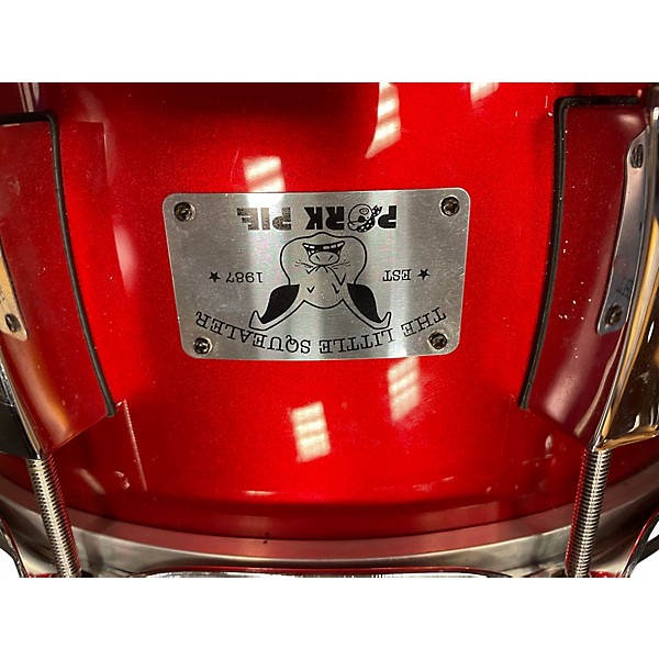 Used Pork Pie 14X6.5 Little Squealer Snare Candy Apple Red Drum