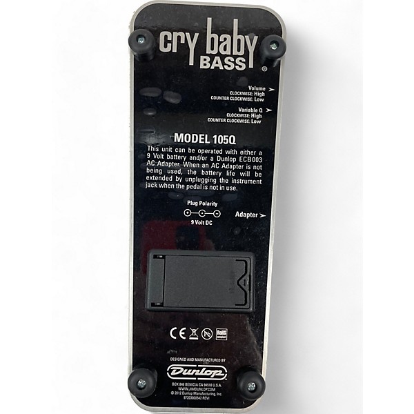 Used Dunlop 105Q Cry Baby Bass Wah Bass Effect Pedal