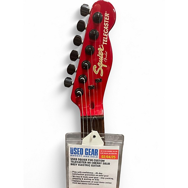 Used Squier FSR Custom Telecaster HH Cherry Solid Body Electric Guitar