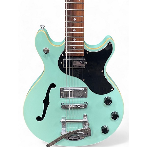 Used 2020 Daisy Rock RETRO H DELUXE Seafoam Green Hollow Body Electric Guitar