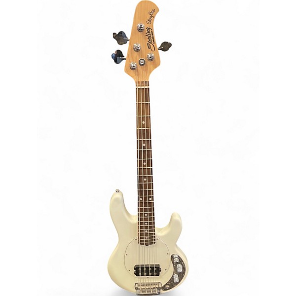 Used Sterling by Music Man String Ray Short Scale White Electric Bass Guitar