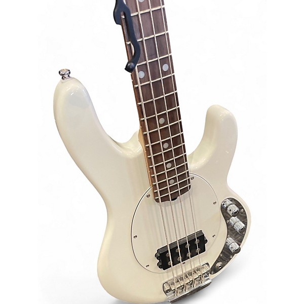 Used Sterling by Music Man String Ray Short Scale White Electric Bass Guitar