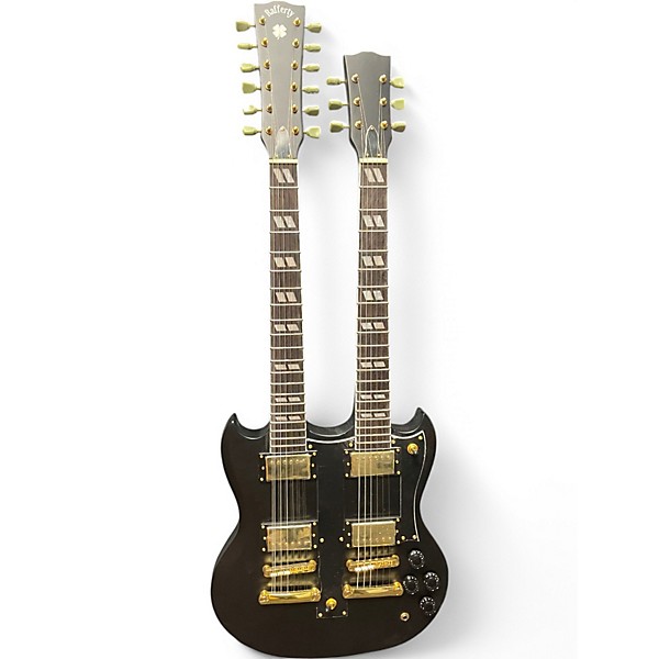 Used Rafferty DOUBLE-NECK SG Black and Gold Solid Body Electric Guitar,New Products : American Fashion Style Bags On Sale