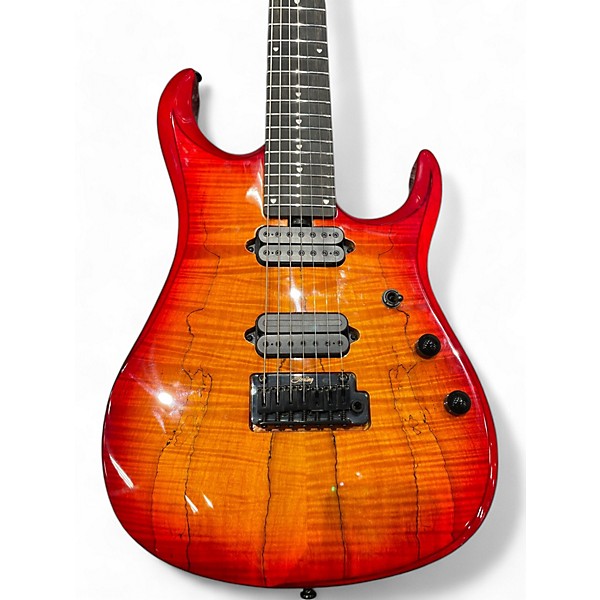 Used Sterling by Music Man John Petrucci JP157D 7 String Blood Orange Burst Solid Body Electric Guitar