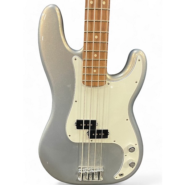 Used 2020 Fender Player Precision Bass Silver Electric Bass Guitar