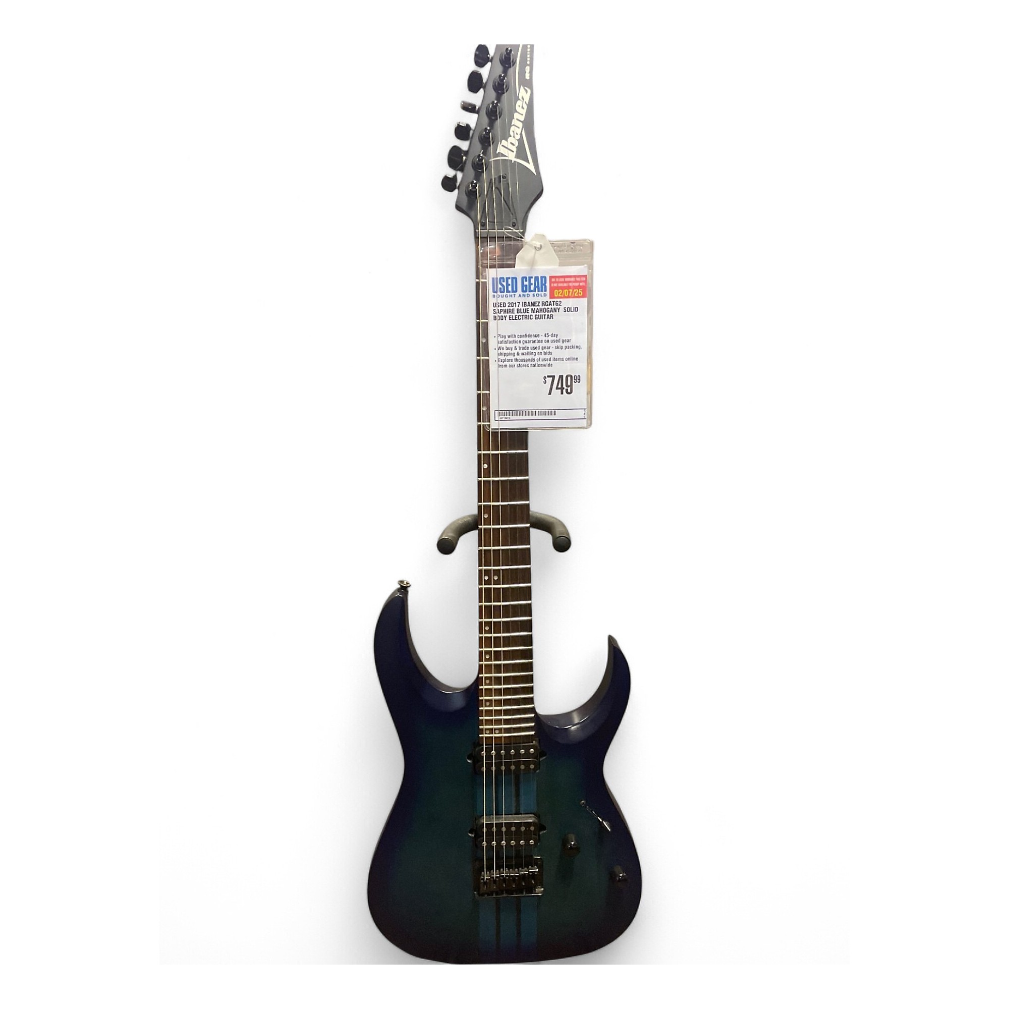 Ibanez RGAT62 エレキギター Used 2017 Ibanez RGAT62 Saphire Blue Mahogany Solid Body Electric
