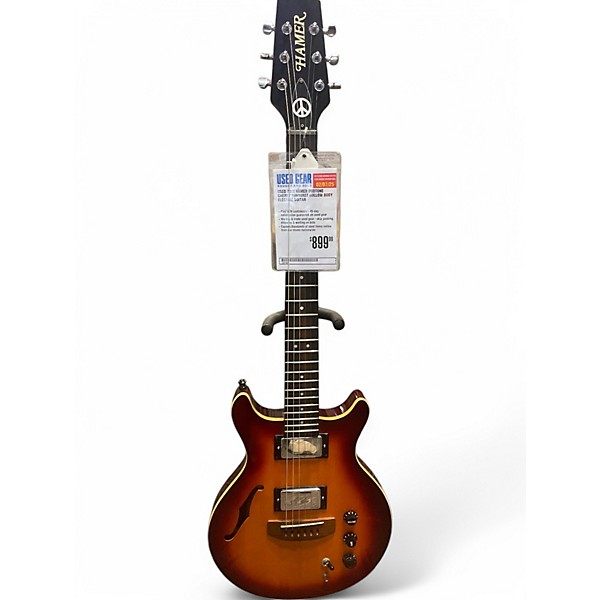 Used 2012 Hamer Duotone Cherry Sunburst Hollow Body Electric Guitar