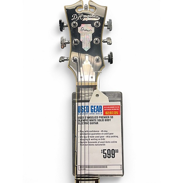 Used D'Angelico PREMIER SD Olympic White Solid Body Electric Guitar