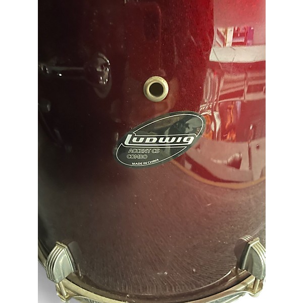 Used Ludwig 3 Piece Accent CS Ruby Drum Kit