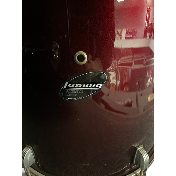 Used Ludwig 3 Piece Accent CS Ruby Drum Kit