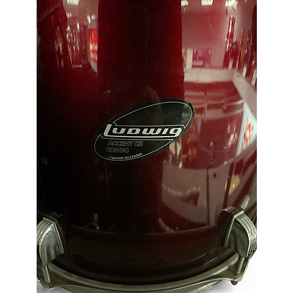 Used Ludwig 3 Piece Accent CS Ruby Drum Kit