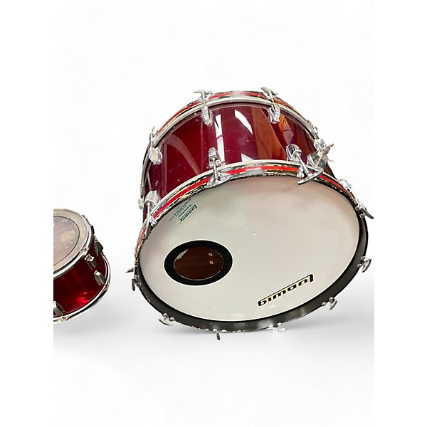 Vintage 1970s Ludwig 4 Piece Vistalite Red Drum Kit