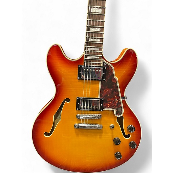 Used D'Angelico Premier Series DC Amber Hollow Body Electric Guitar