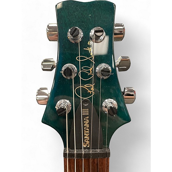 Used 2002 PRS SANTANA III 10-TOP teal black Solid Body Electric Guitar