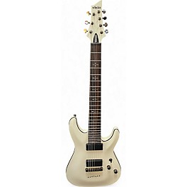 Used Schecter Guitar Research Demon 7 String Vintage White Solid Body Electric Guitar