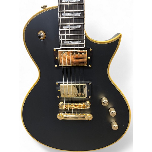 Used ESP EC1000 Deluxe Black and Gold Solid Body Electric Guitar