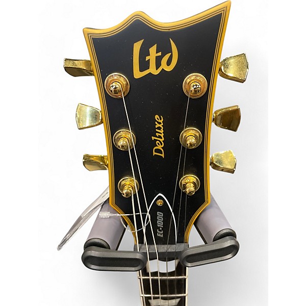 Used ESP EC1000 Deluxe Black and Gold Solid Body Electric Guitar
