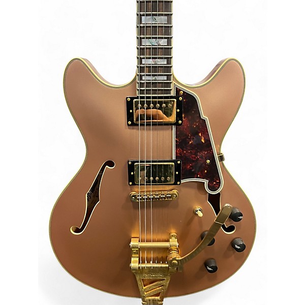Used Dangelico LELUXE DC ROSE CHAMPAIGN Hollow Body Electric Guitar