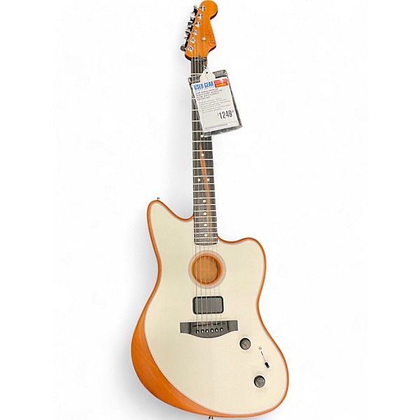 Used Fender AMERICAN ACOUSTASONIC JAZZMASTER Alpine White Acoustic Electric Guitar