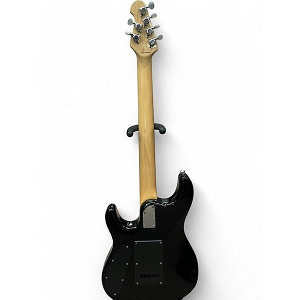 Used Sterling by Music Man JP100 QUILTED Trans Black Solid Body Electric Guitar