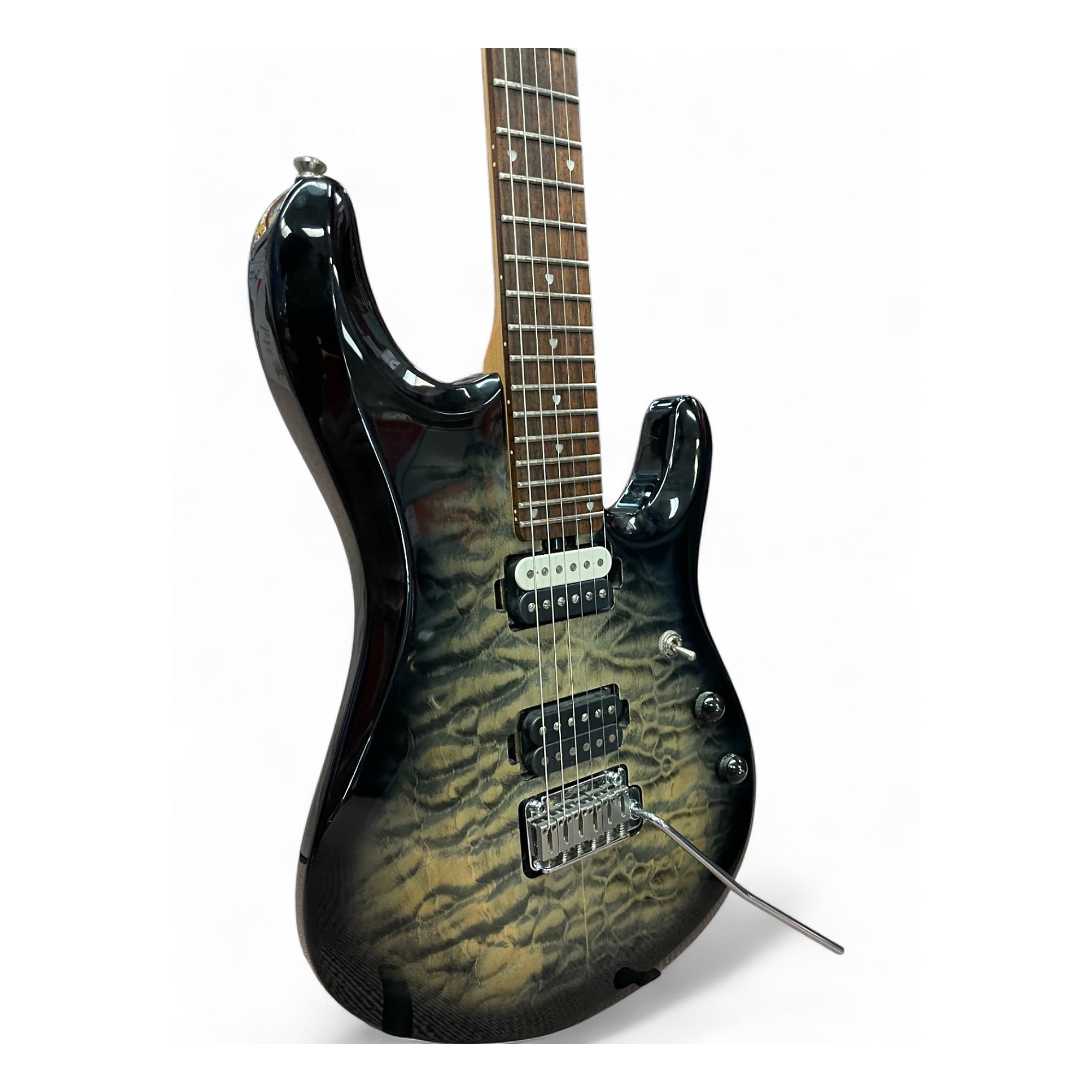 Used Sterling by Music Man JP100 QUILTED Trans Black Solid Body
