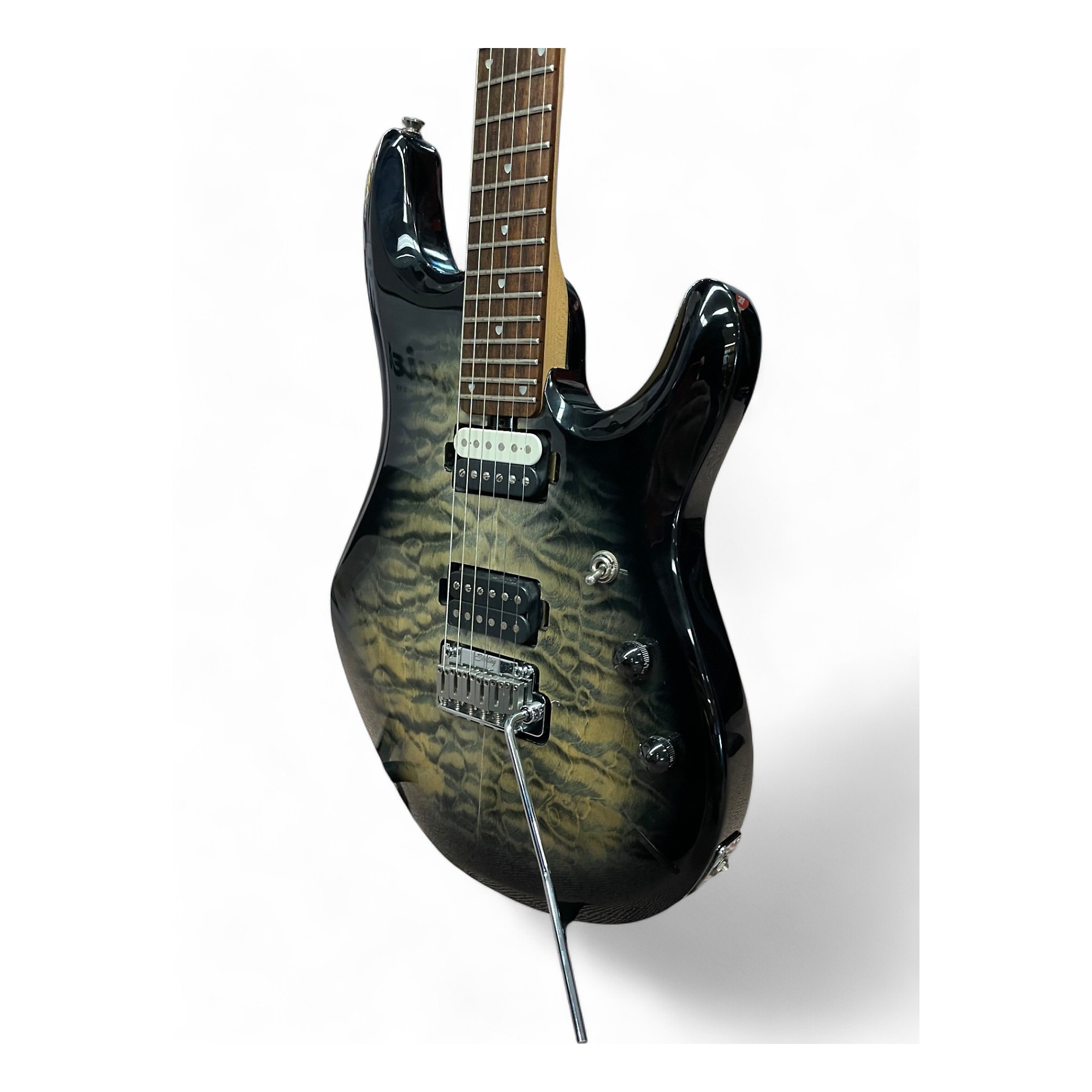 Used Sterling by Music Man JP100 QUILTED Trans Black Solid Body Used Sterling by Music Man JP100 QUILTED Trans Black Solid Body