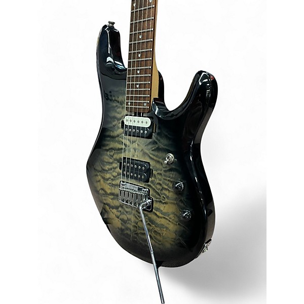 Used Sterling by Music Man JP100 QUILTED Trans Black Solid Body Electric Guitar