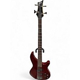 Used Mitchell MB200 Crimson Red Trans Electric Bass Guitar