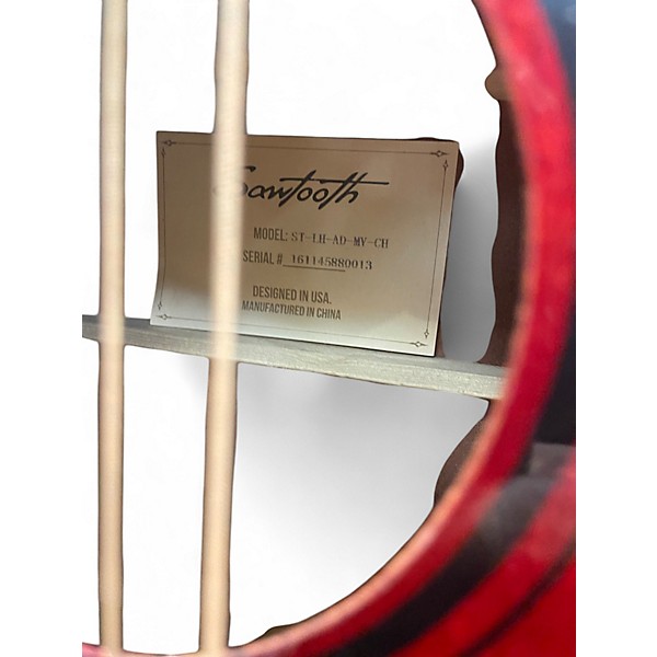 Used Sawtooth ST-LH-AD-MV-CH Burgundy Acoustic Guitar