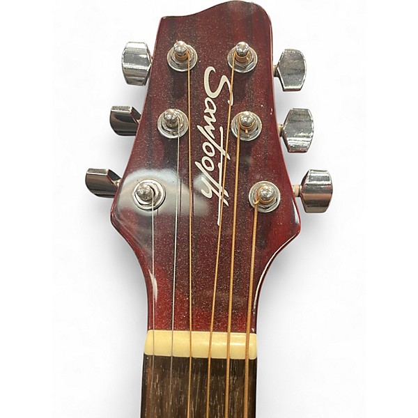 Used Sawtooth ST-LH-AD-MV-CH Burgundy Acoustic Guitar
