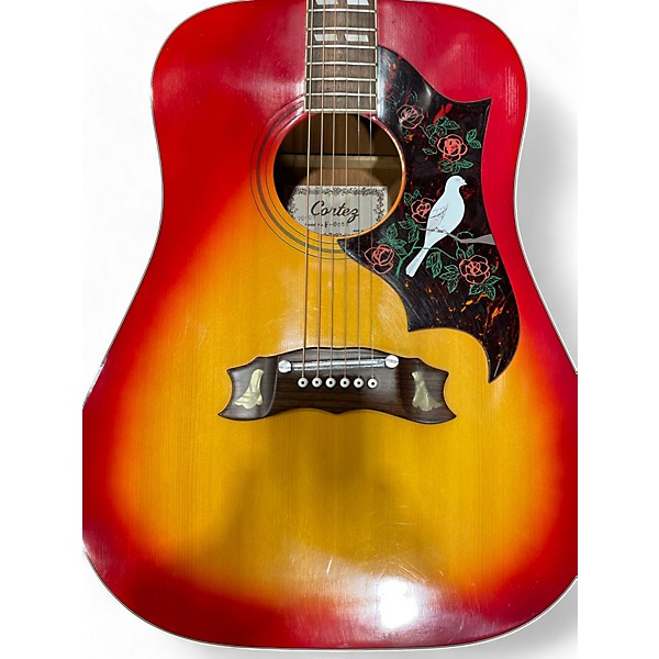 Vintage 1970s Cortez f-0055 3 Color Sunburst Acoustic Guitar
