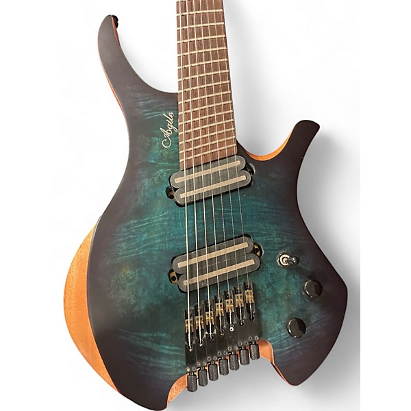 Used Agile Chiral Parallax 72527 satin blue Solid Body Electric Guitar