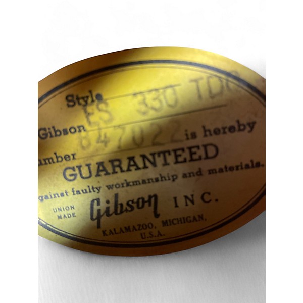 Vintage 1960s Gibson ES330 Wine Red Hollow Body Electric Guitar