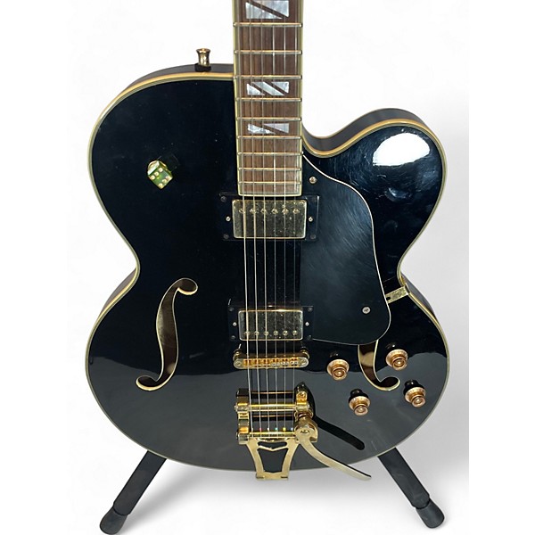 Used Washburn J9VG Black Hollow Body Electric Guitar