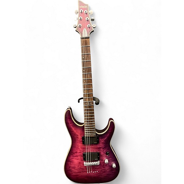 Used Schecter Guitar Research C1 Platinum Trans Purple Solid Body Electric Guitar