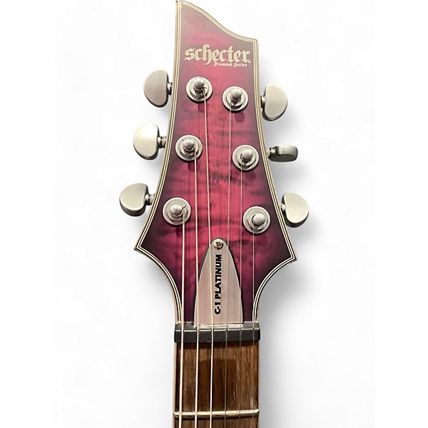 Used Schecter Guitar Research C1 Platinum Trans Purple Solid Body Electric Guitar
