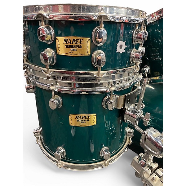 Used Mapex 5 Piece Saturn Pro Green Drum Kit