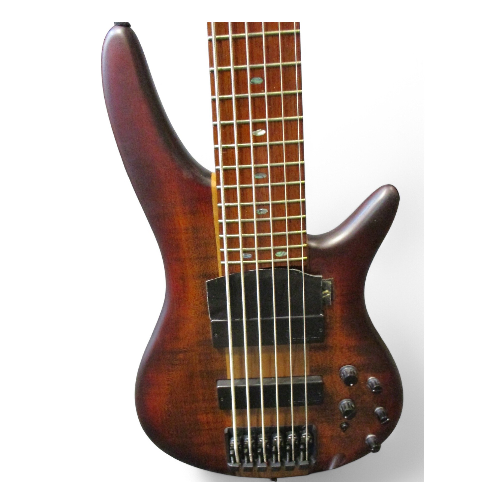 Used 2018 Ibanez SR876 Brown Topaz Burst Electric Bass Guitar