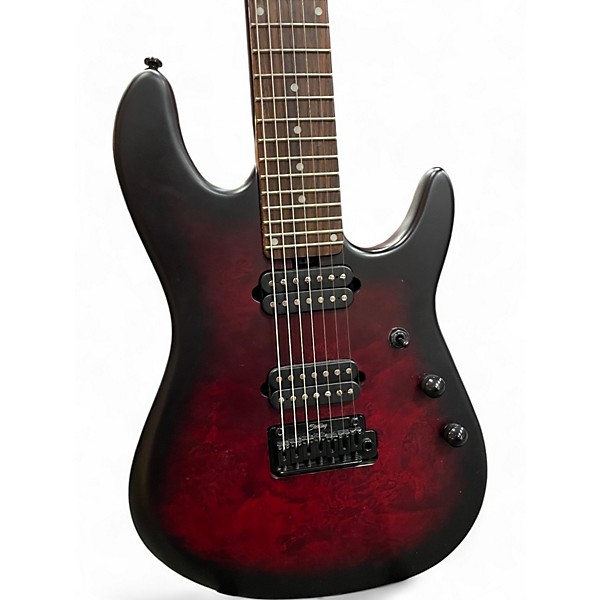 Used 2022 Sterling by Music Man jason richardson signature cutlass 7-string  Trans Red Solid Body Electric Guitar