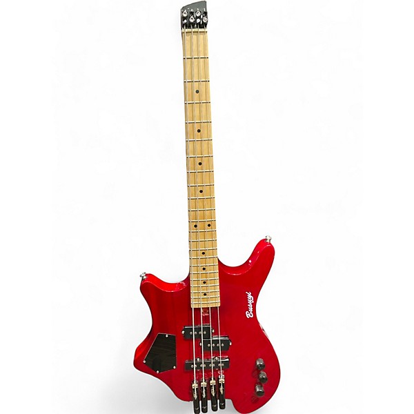 Used Busuyi N7b Double Sided Guitar/Bass Candy Apple Red Solid Body Electric Guitar