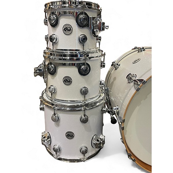 Used DW 4 Piece Collector's Series Pearl White Drum Kit