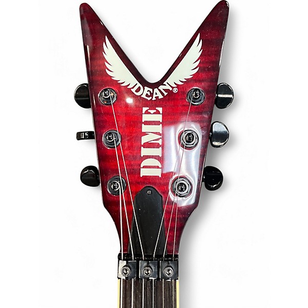 Used 2015 Dean Dimebag Rebel Trans Red Solid Body Electric Guitar