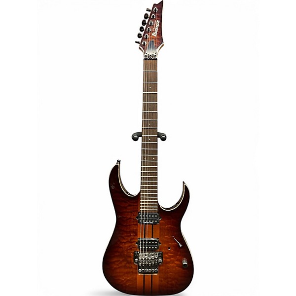 Used Ibanez PRESTIGE RGT320Q REGAL BROWN BURST Solid Body Electric Guitar
