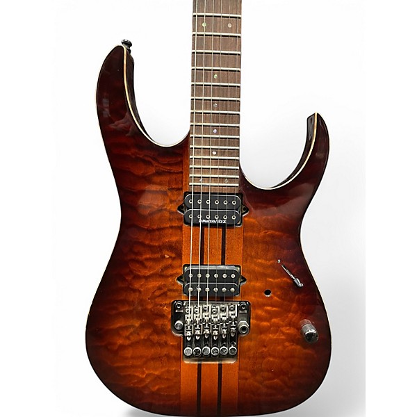 Used Ibanez PRESTIGE RGT320Q REGAL BROWN BURST Solid Body Electric Guitar