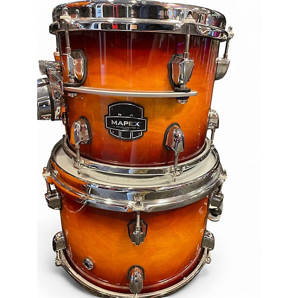 Used Mapex 4 Piece SATURN EVOLUTION FUSION 2 Tone Sunburst Drum Kit